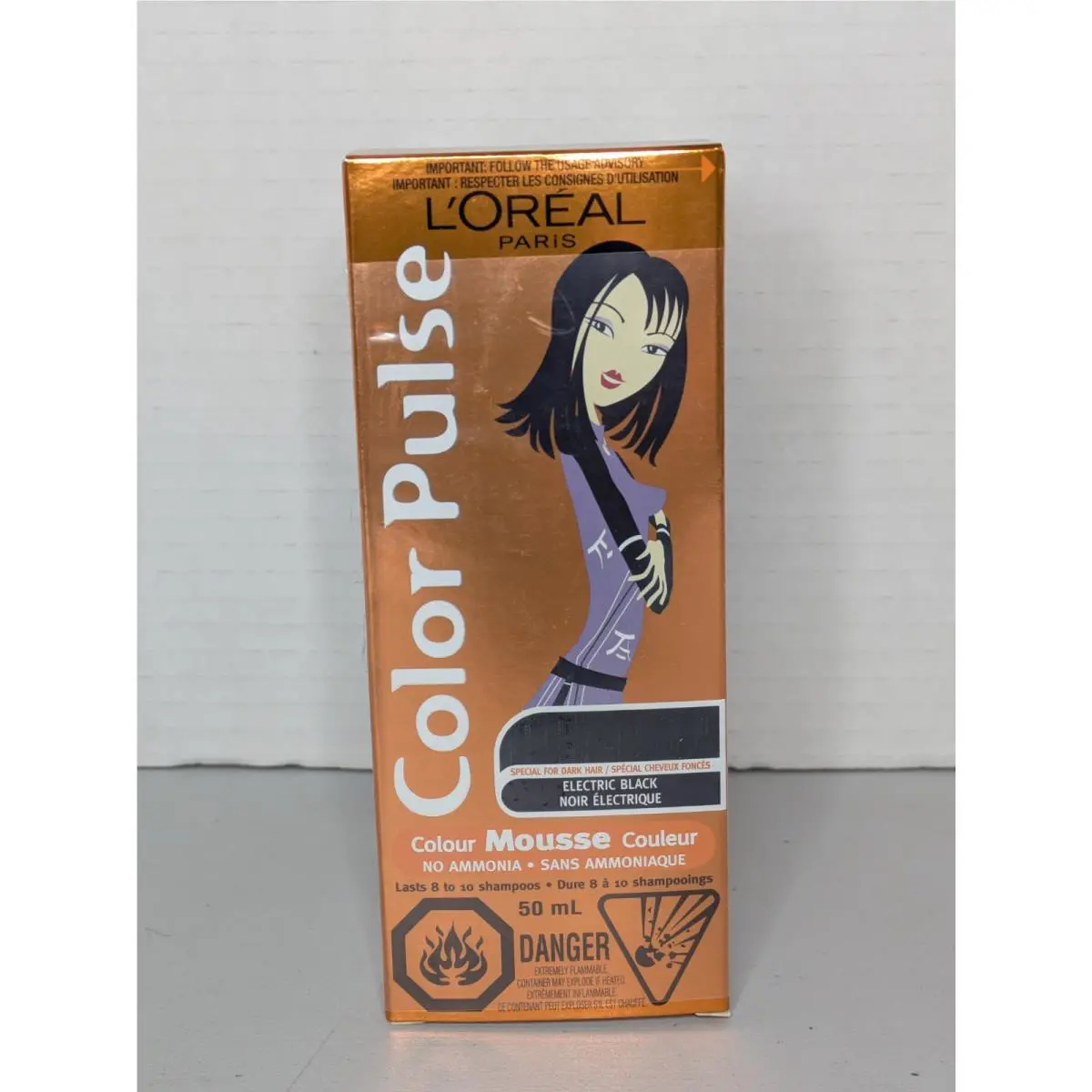 3 X L`oreal Color Pulse Concentrated Color Mousse Electric Black 10 New