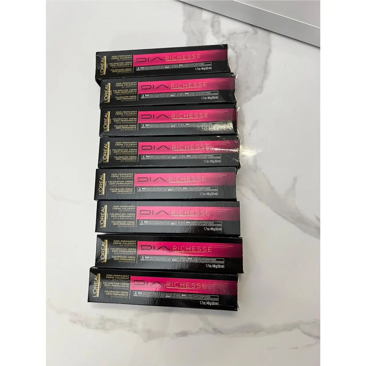 8 Lot Loreal Dia Richesse 6.34/6GC Honey Chestnut Demi-permanent Color 1.7oz 50