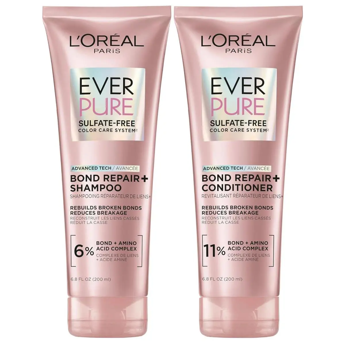 L`oreal Paris Everpure Shampoo Conditioner Set Sulfate Free Vegan Hair Repair