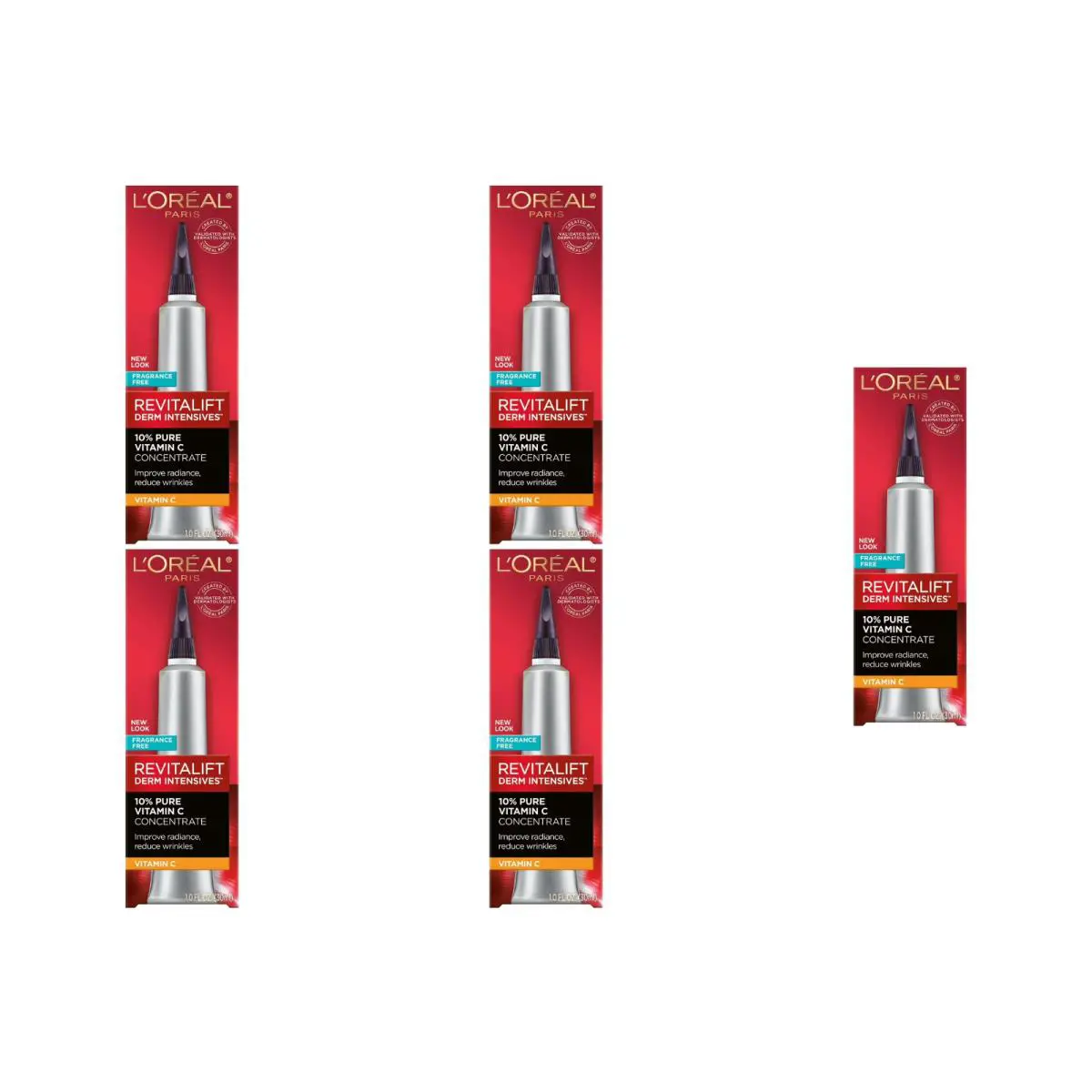 L`oreal Revitalift Serum 5 Pack 1oz Vitamin C Concentrate Facial Skincare