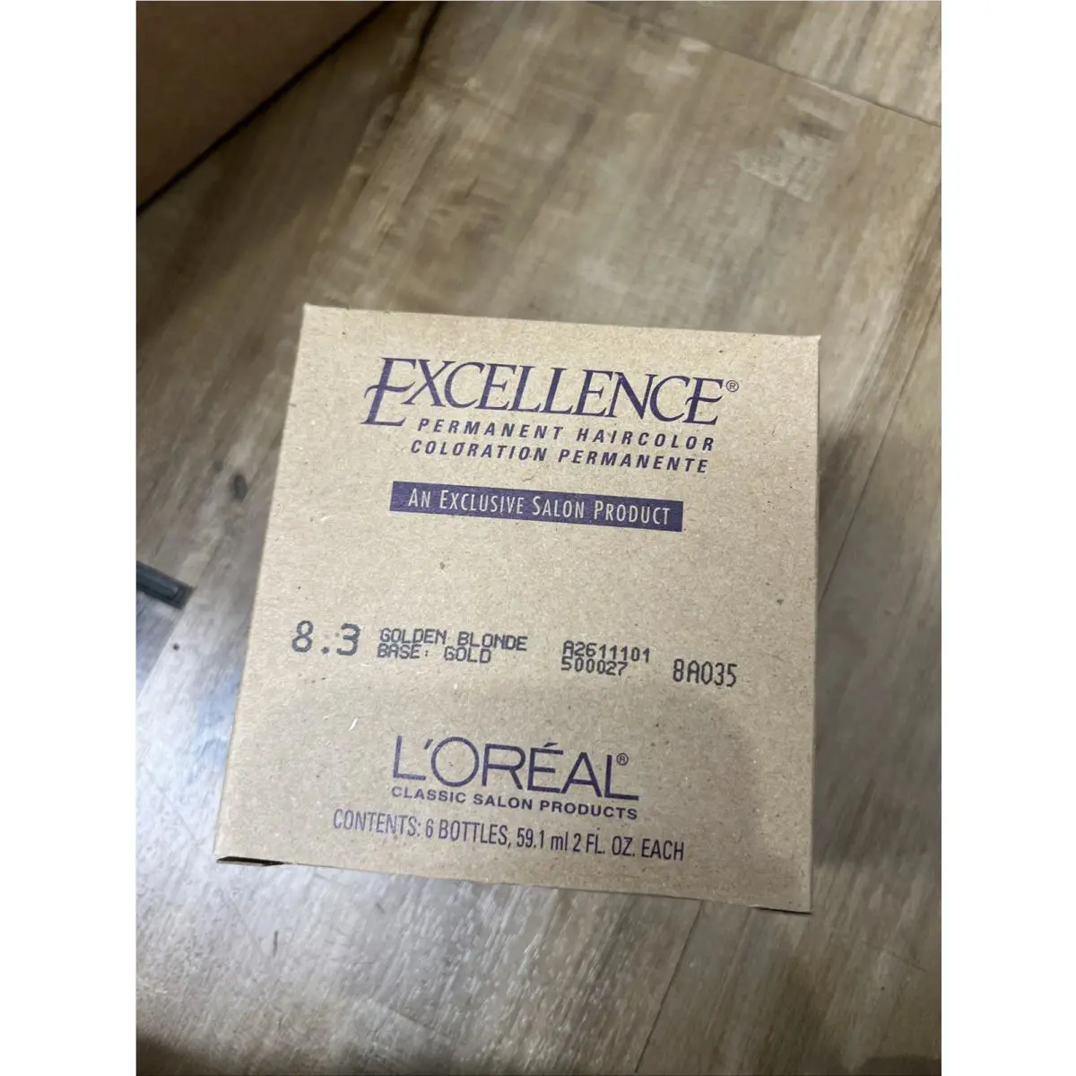 6ct -l`oreal Excellence Permanent Hair Color 2fl Oz- 8.3 Golden Blonde Gold Base