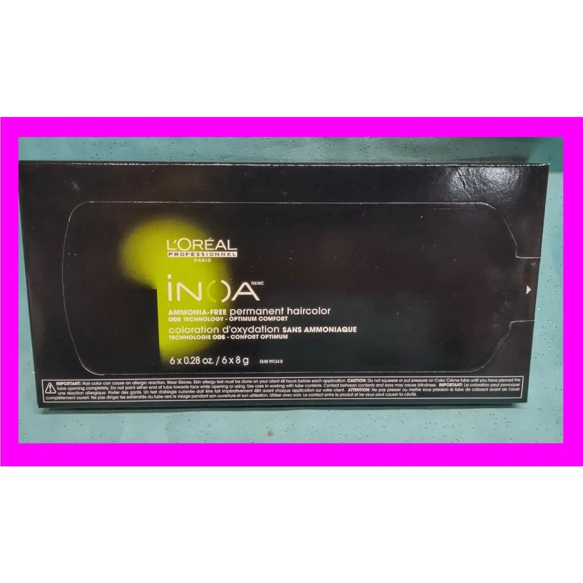 6 Boxes L`oreal Inoa Ammonia Free Permanent Hair Color Dye 9.31 6 x .28oz Tube