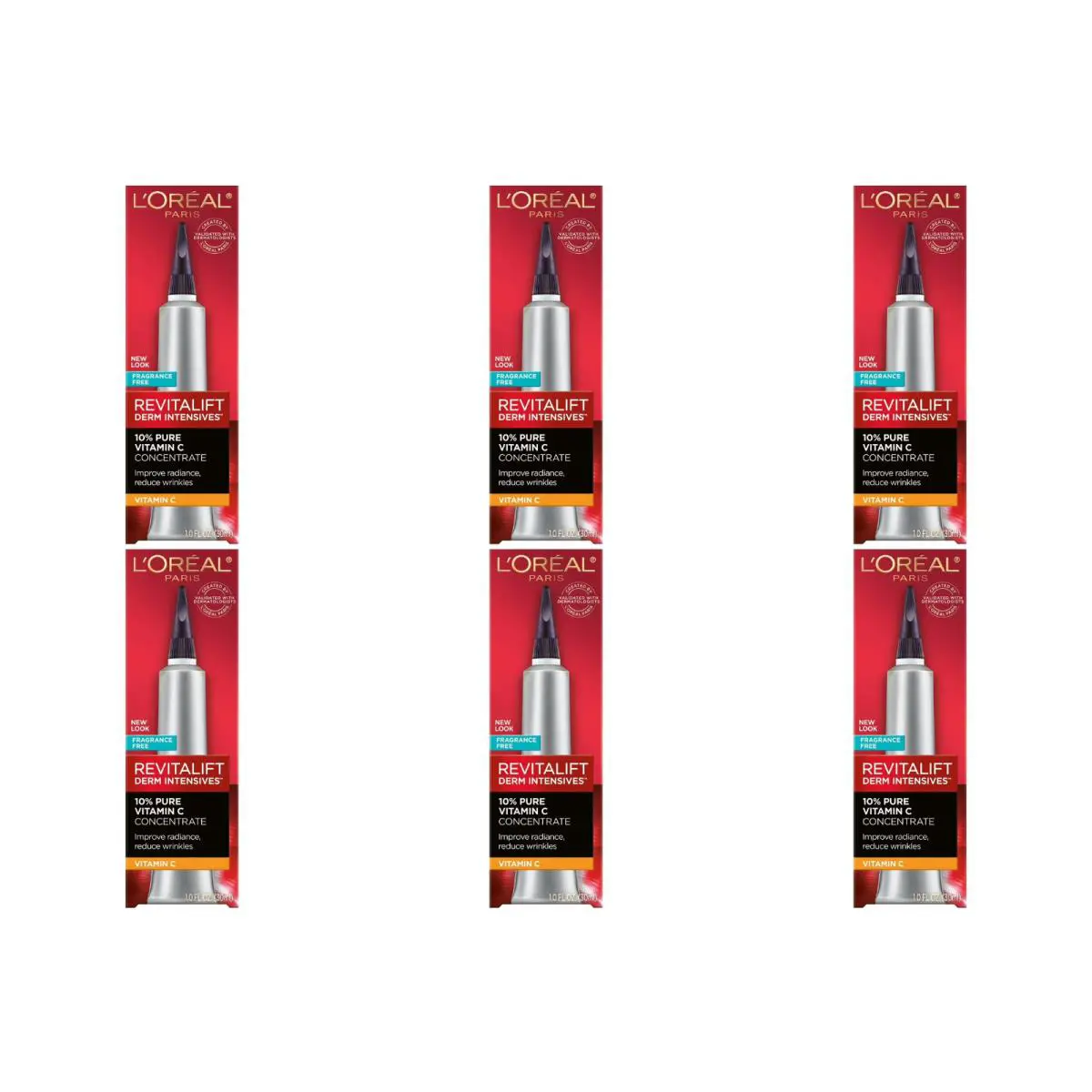 L`oreal Vitamin C Serum Value 6 Bottles 1oz Revitalift Concentrate Face Care