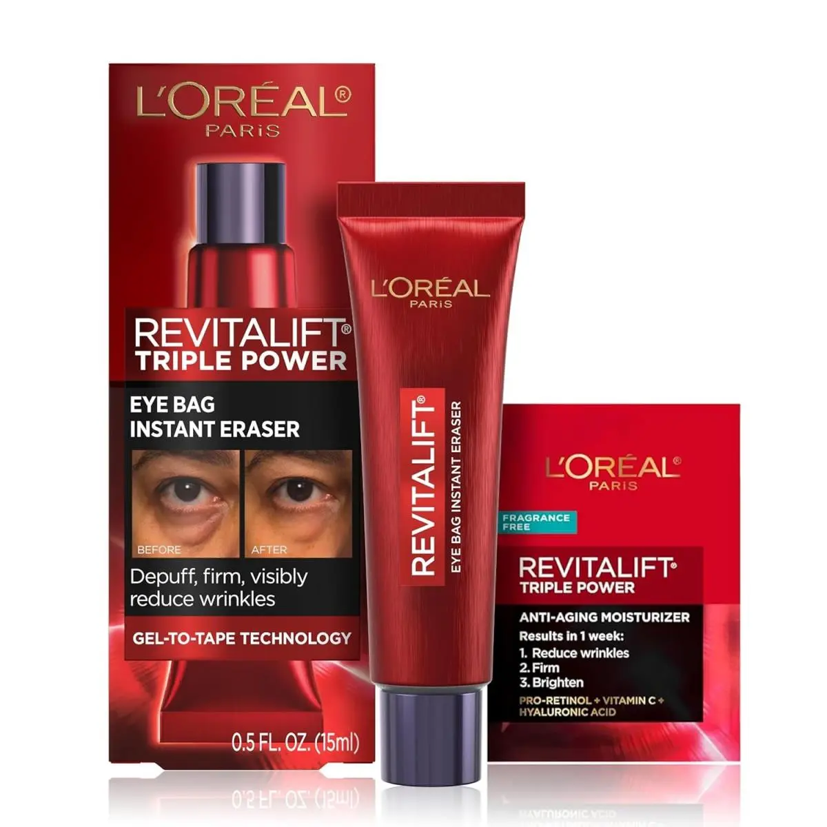 Loreal Revitalift Eye Tightener 0.5oz Instant Eraser Eye Bag Treatment Firming