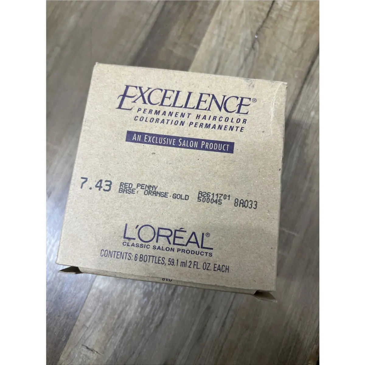 Nos 6 Pack L`oreal Excellence Permanent Hair Color 2fl Oz- 7.43 Red Penny