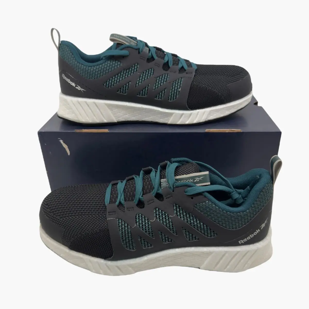 Reebok Black Teal Fusion Flexweave Work Shoe Size 12 Womens