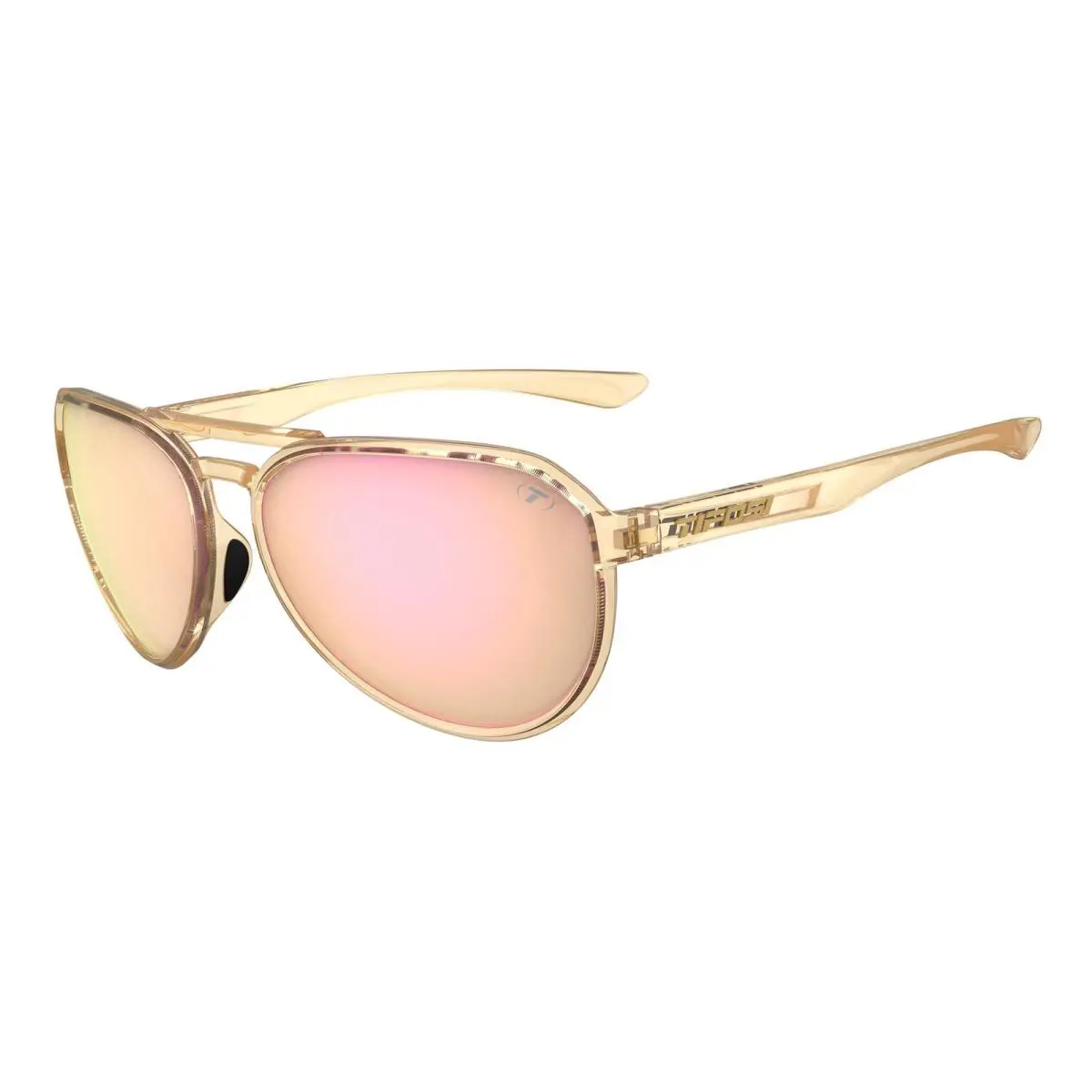Tifosi Optics Selca Sunglasses Crystal Brown Pink Mirror