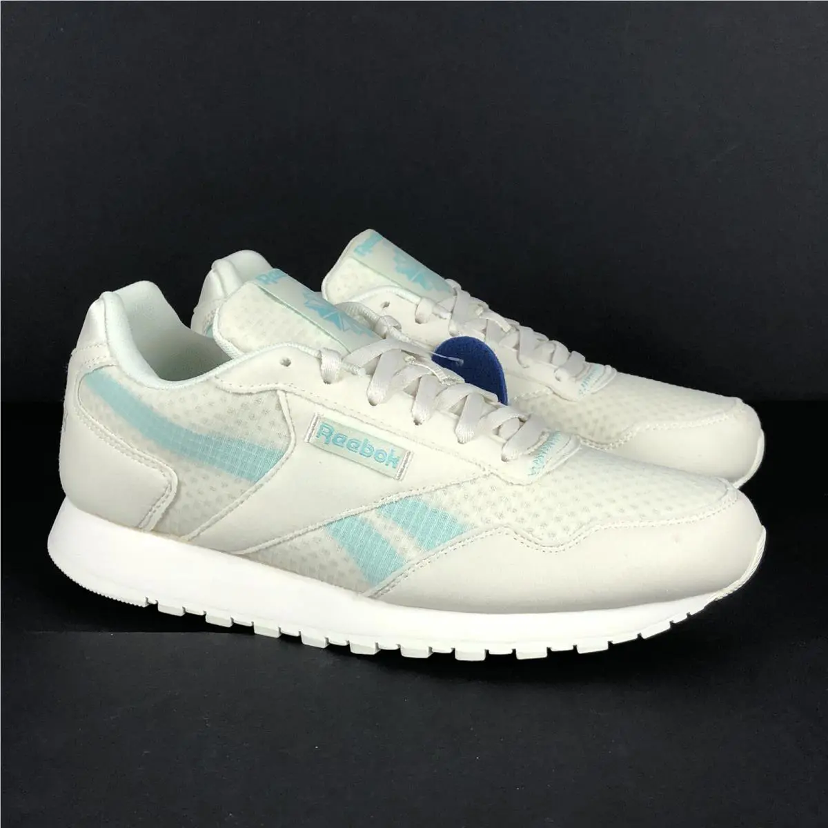 Reebok CL Harman Run Txt Women`s Size 8.5 Running Shoes White Crystal Blue