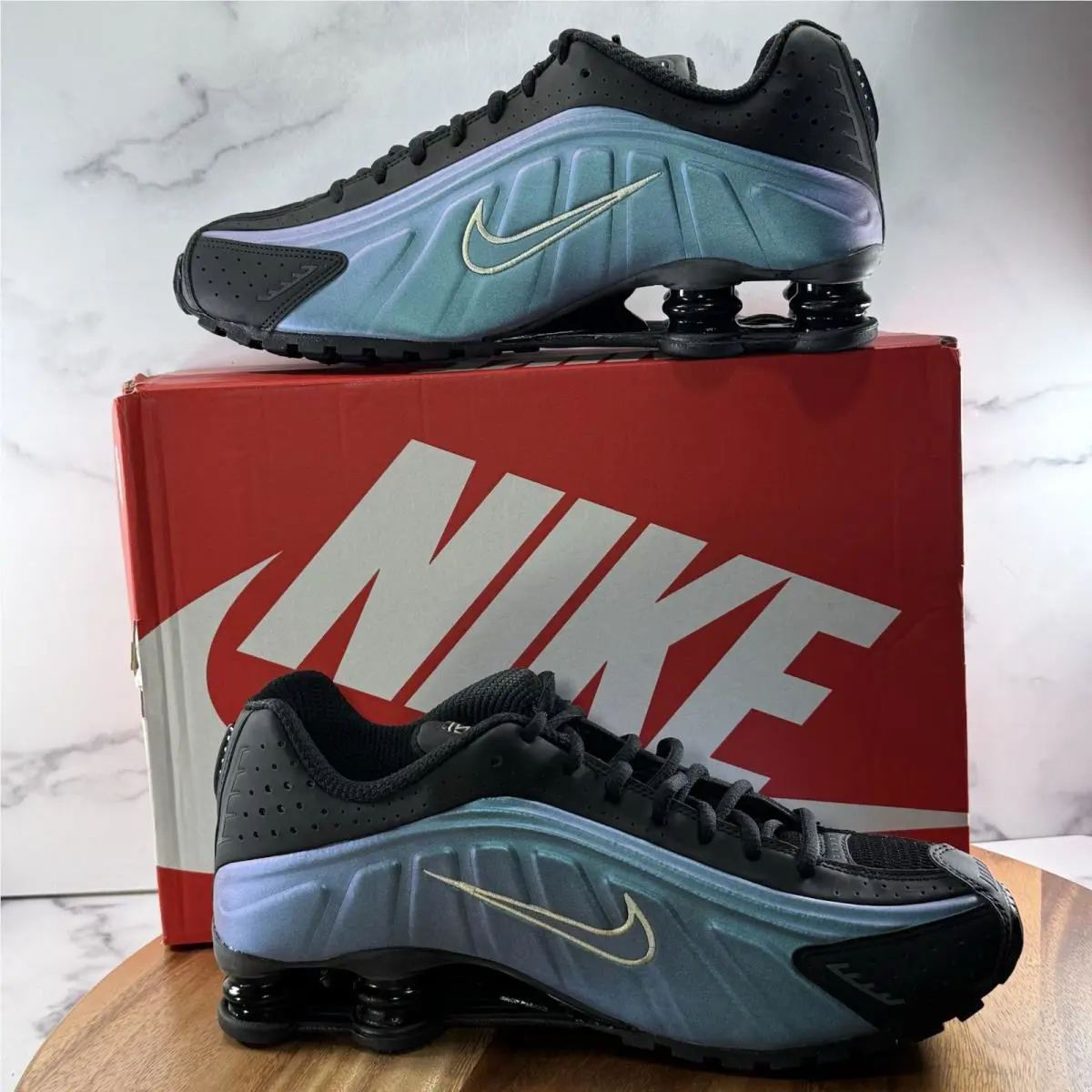 Nike shoes - Nike Shox R4 - Shox - IF4849-500 - Sapphire Light Liquid Lime 0