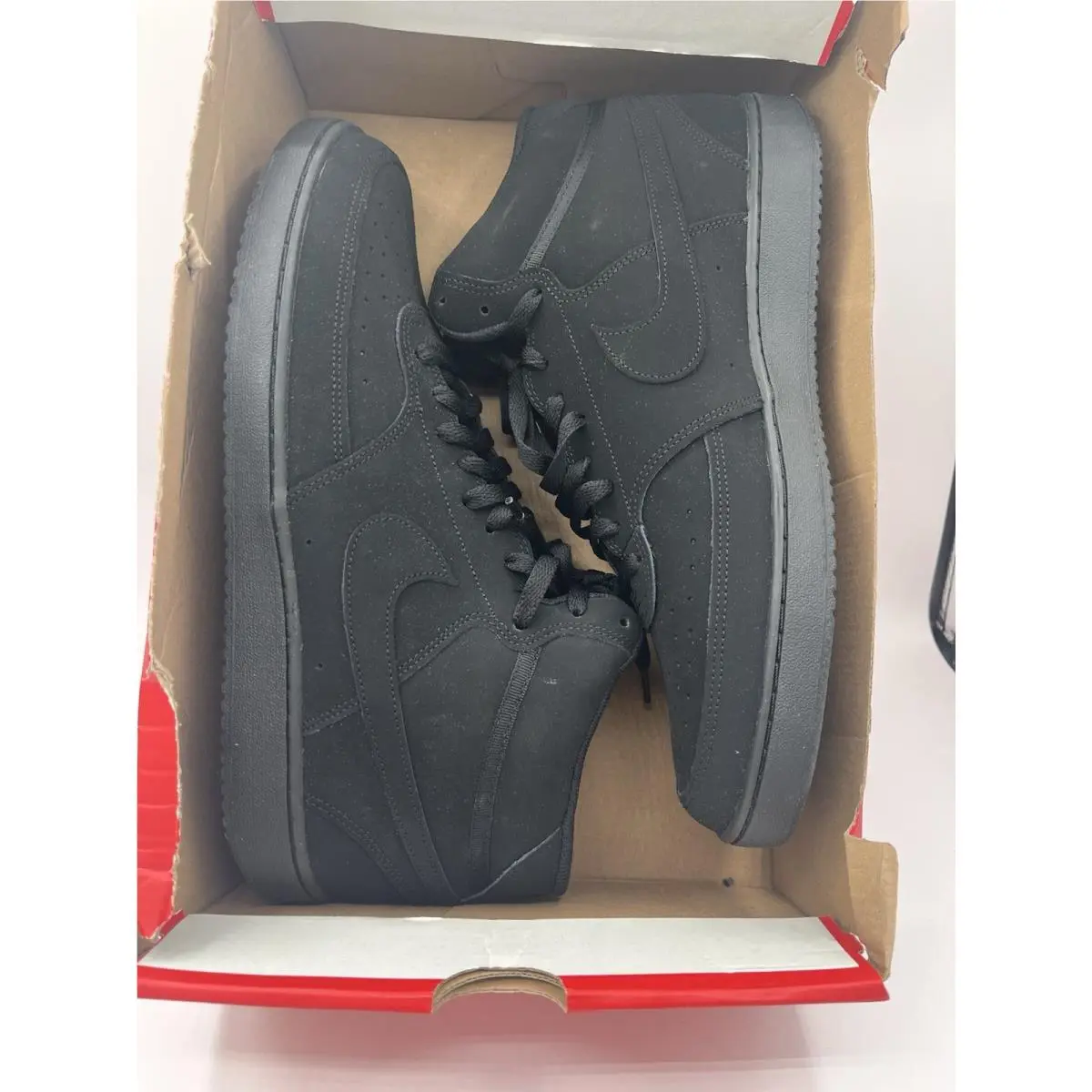 Nike Court Vision Mid Men`s 13 All Black CU6620-001 Athletic Sneaker Shoes