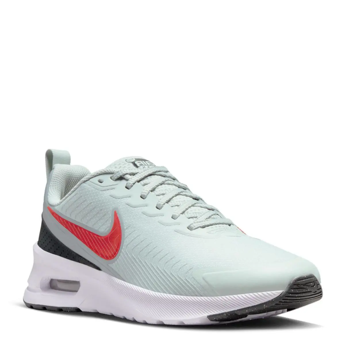 Men`s Nike Air Max Nuaxis Running Shoe FD4329-006 Light Silver/picante Red-ligh - Green