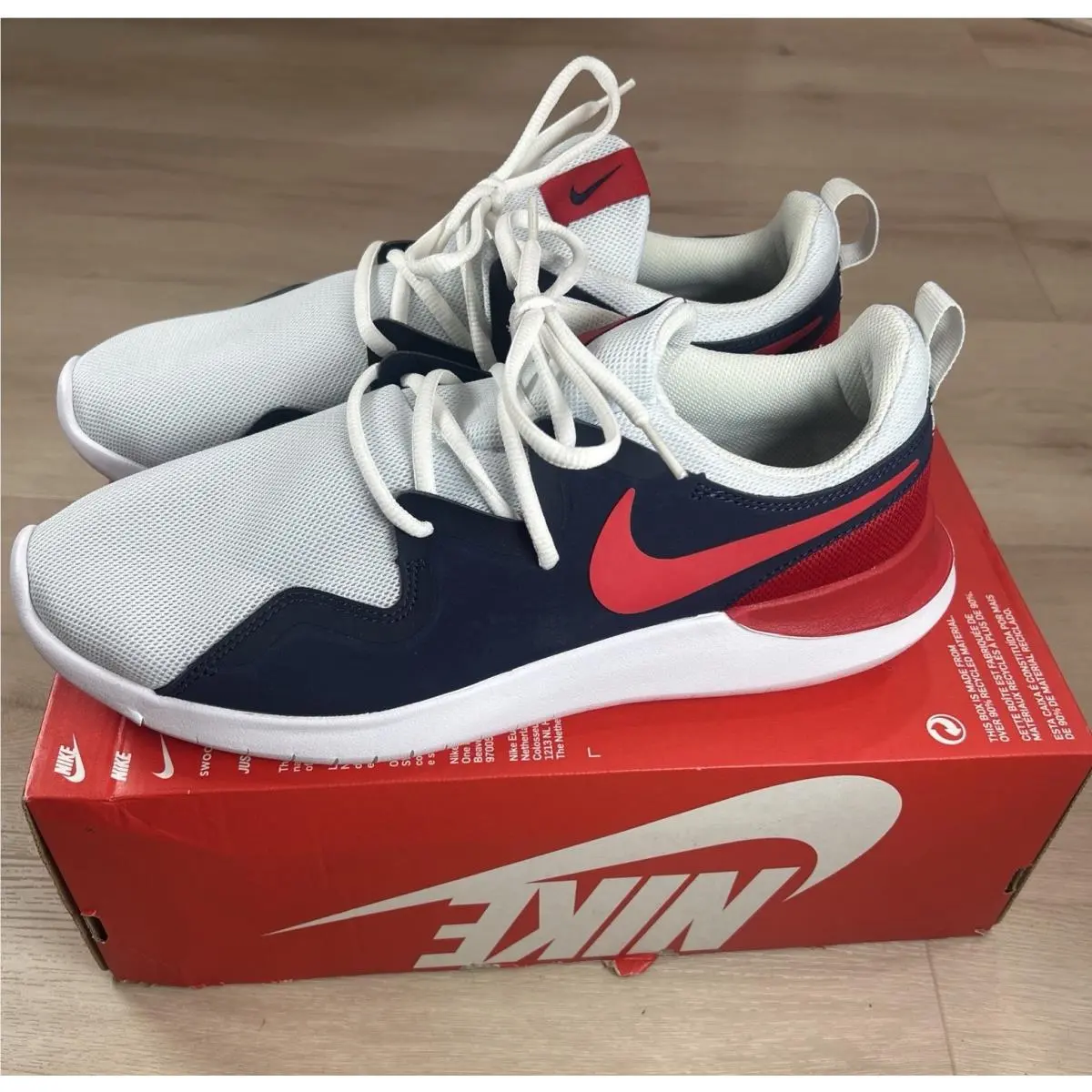 Nike Tessen University Red/navy Size 10.5 Mens AA2160-102 Running Sneakers