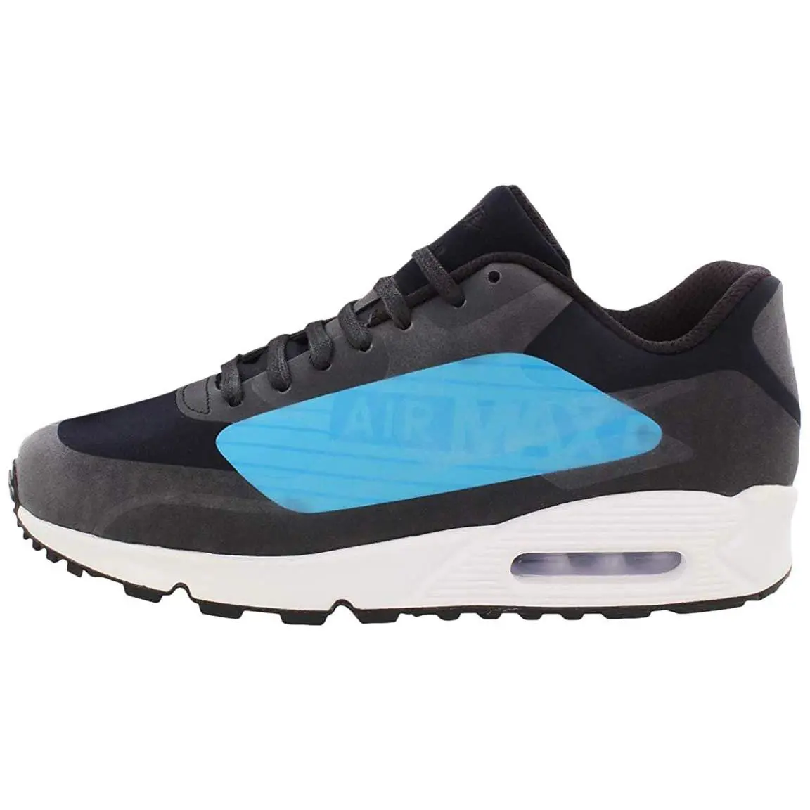 Nike Men`s Air Max 90 NS Gpx Sneakers Black/laser Blue-heritage Cyan Size 10