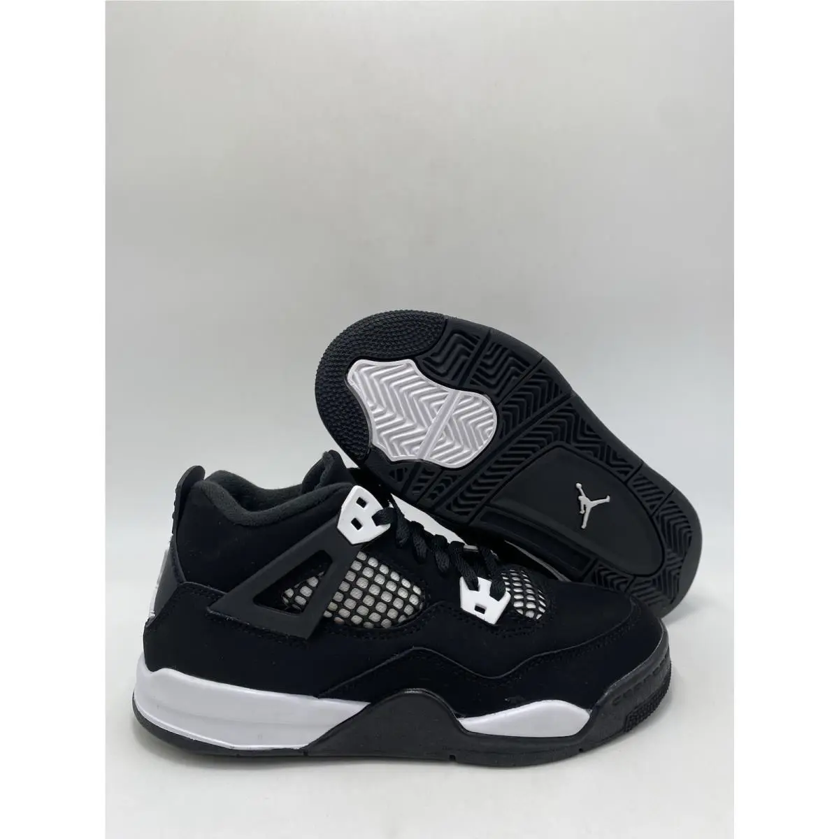 B Grade Nike Jordan 4 Retro PS Black White FV4537 001 Size 10.5C Full Box
