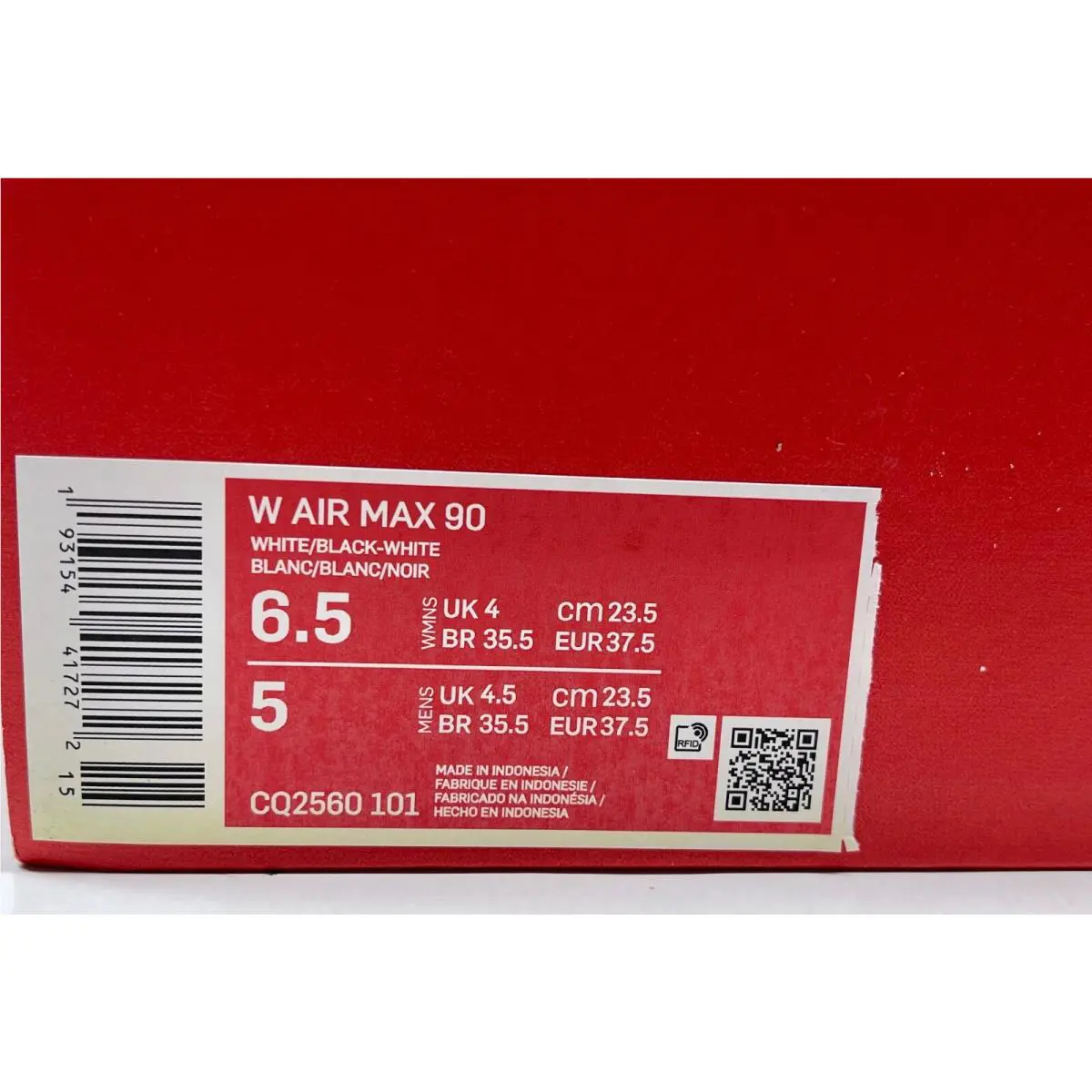 Nike shoes - Nike Air Max 90 - Air Max - CQ2560 101 - WHITE/BLACK (UPC: 193154417272) 8