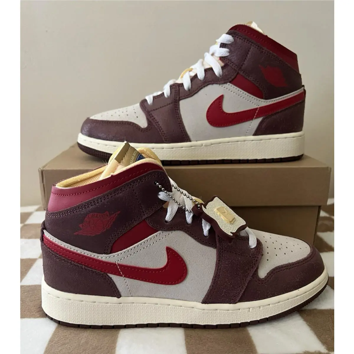 Nike shoes - Air Jordan 1 Mid SE - HF3196-100 - Coconut Milk/Dark Pony/Pale Vanilla/Varsity Red 1