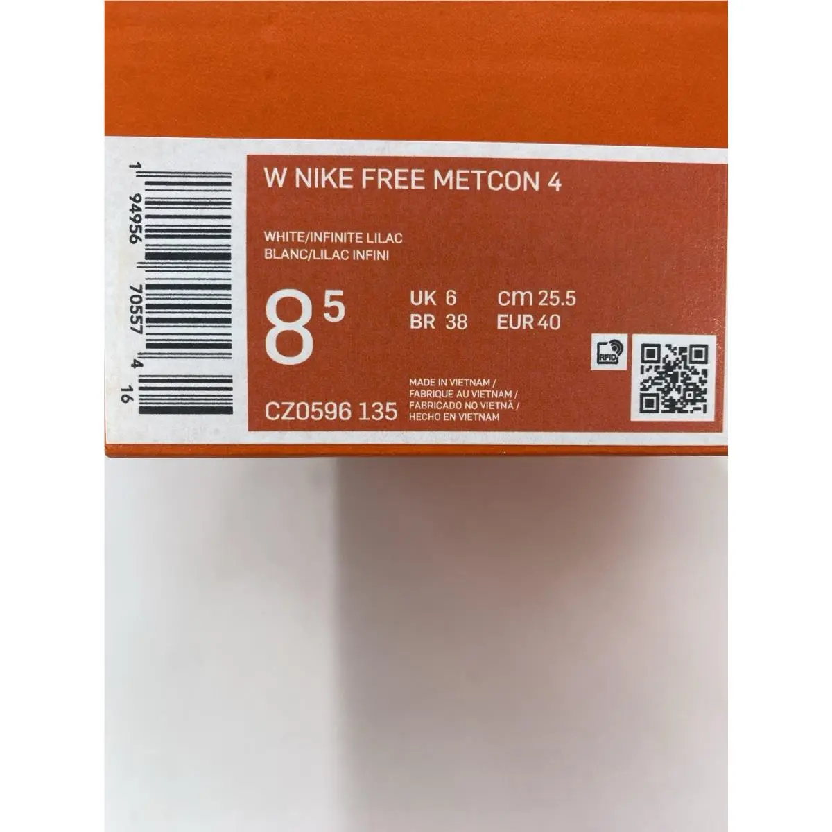Nike shoes - Nike Free Metcon - Free Metcon - CZ0596 135 - White/Infinite Lilac (UPC: 194956705574) 8