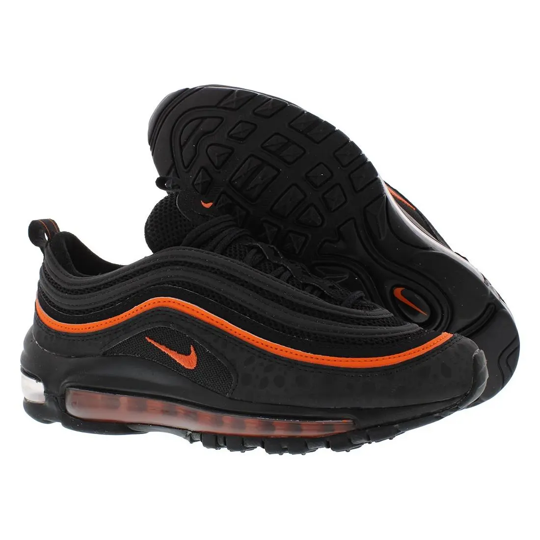 Nike Air Max 97 GS Boys Shoes Size 4 Color: Black/safety Orange
