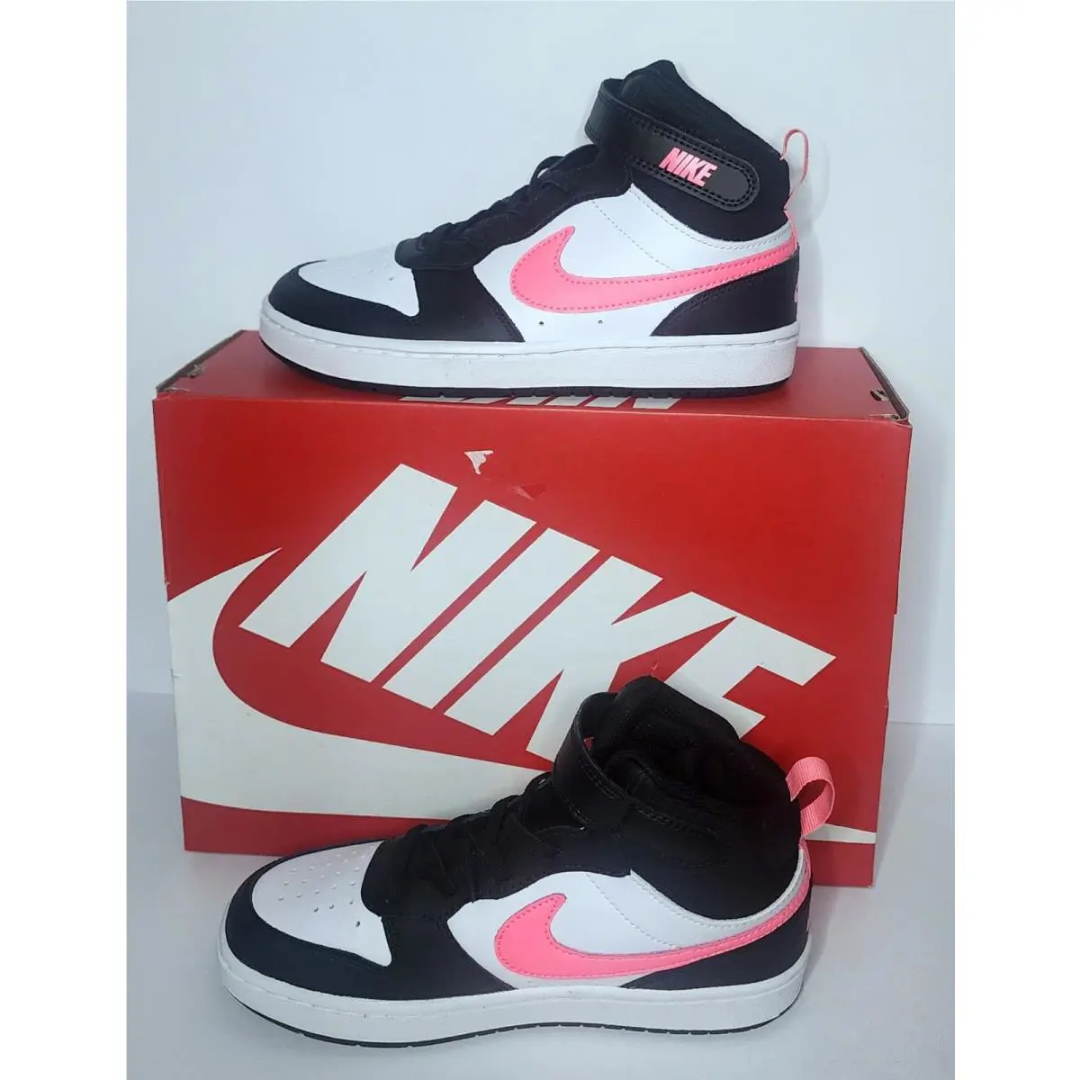 Nike Court Borough Mid 2 Psv Shoes Girls 2 Youth Pink Black White HV0935 100