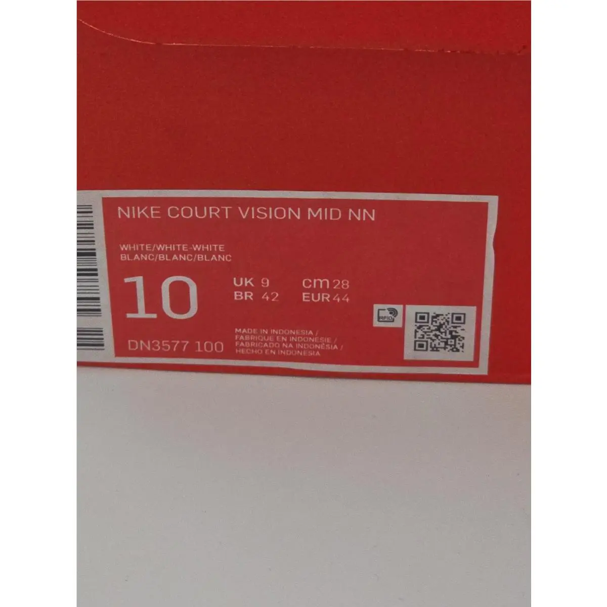 Nike shoes - Court Vision Mid NN - Court Vision Mid - DN3577 - White, Manufacturer: 100 19