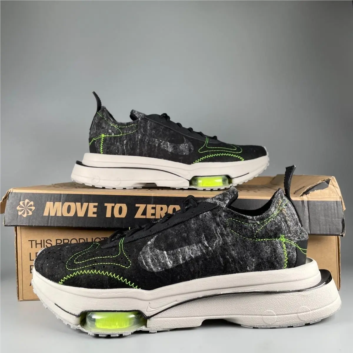 Nike Air Zoom Type Men`s 8.5 Black/electric Green Running Sneakers Athletic Shoe
