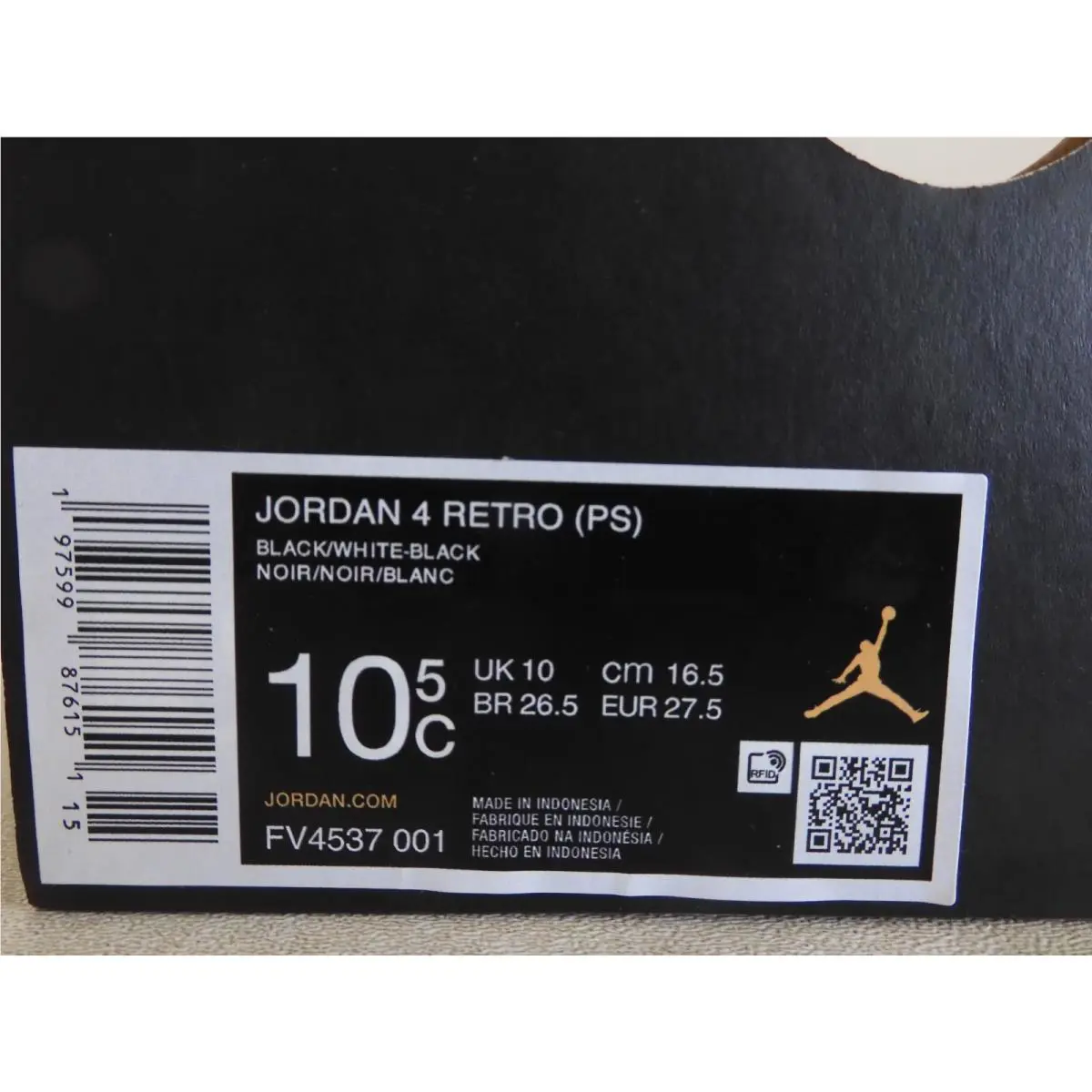 Nike shoes - Air Jordan 4 - Air - Black (UPC: 197599876151) 7
