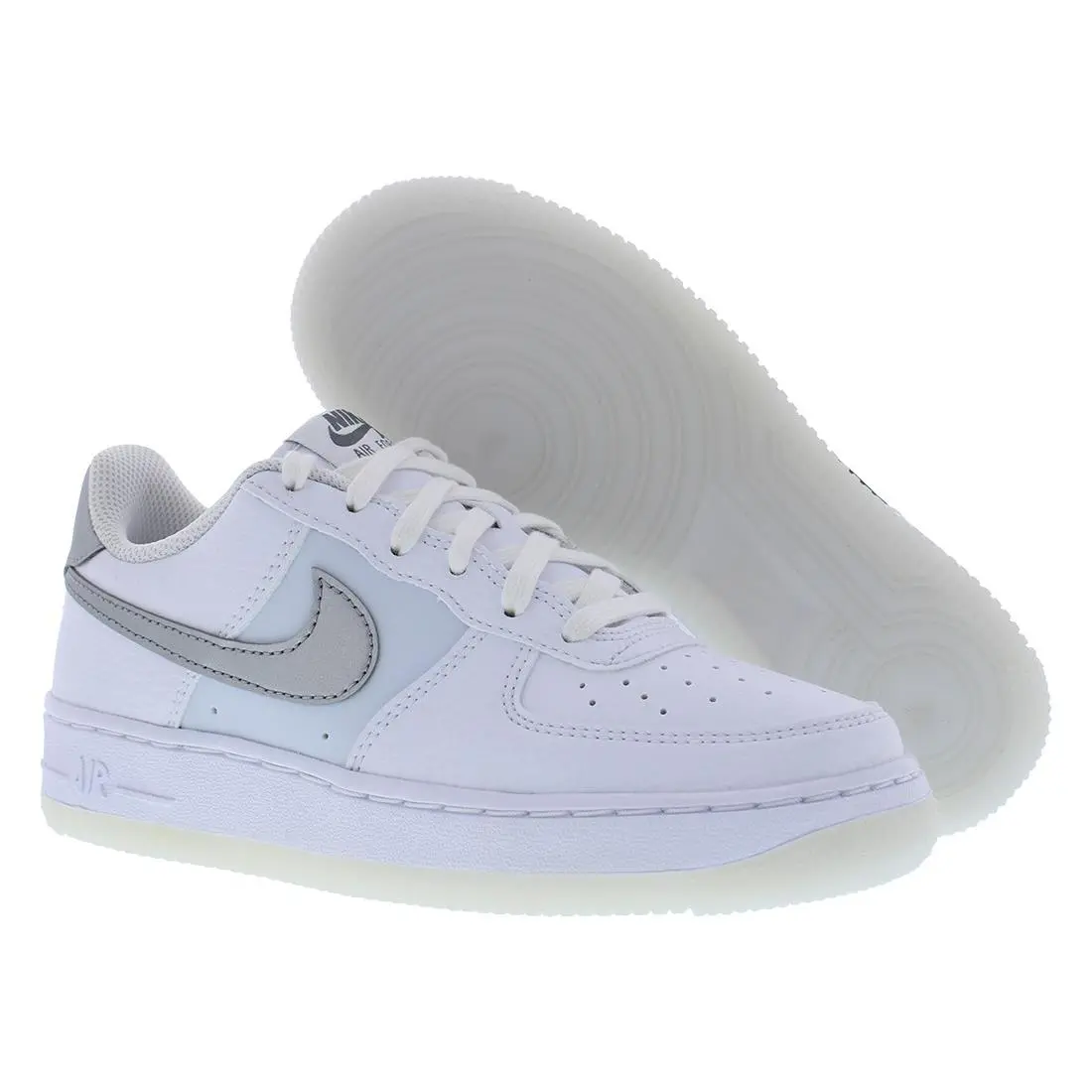 Nike Air Force 1 GS Girls Shoes Size 7 Color: White/metallic Silver