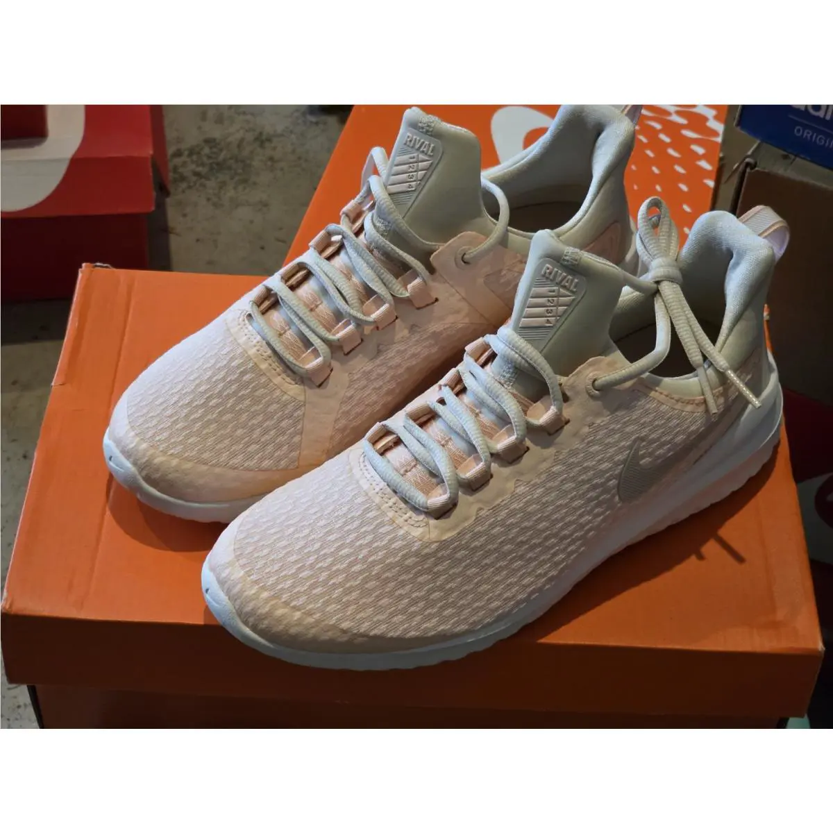 Nike Renew Rival Women`s Pink Nylon Lace Up Running Sneakers Shoes Size 8