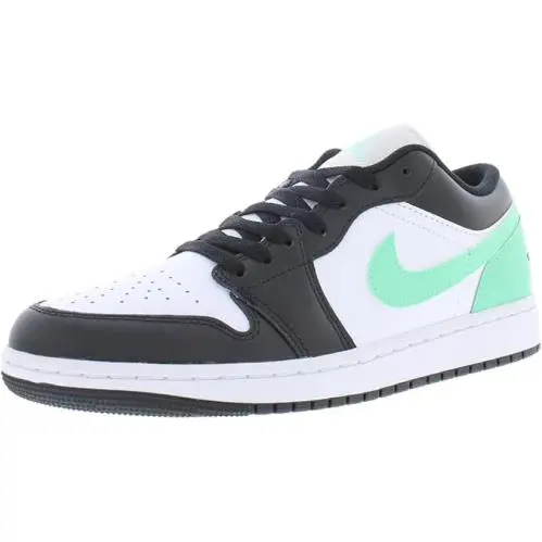 Nike Air Jordan 1 Low Men`s Shoes 553558 131 White/black-green Glow Sz 12