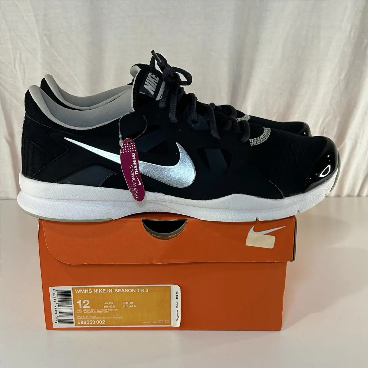 Nike Womens In Season TR 3 Training Shoes Black 599553-002 Sneakers Size 12