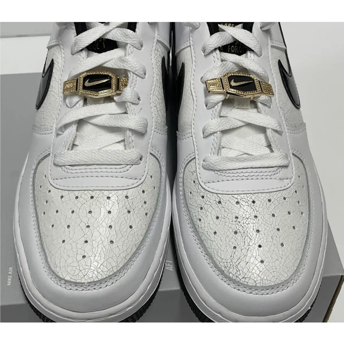 Nike shoes - NIKE AIR FORCE 1 LV8 GS WORLD CHAMP DQ0300 - WHITE / BLACK PURE PLATINUM (UPC: 196149540139) 5