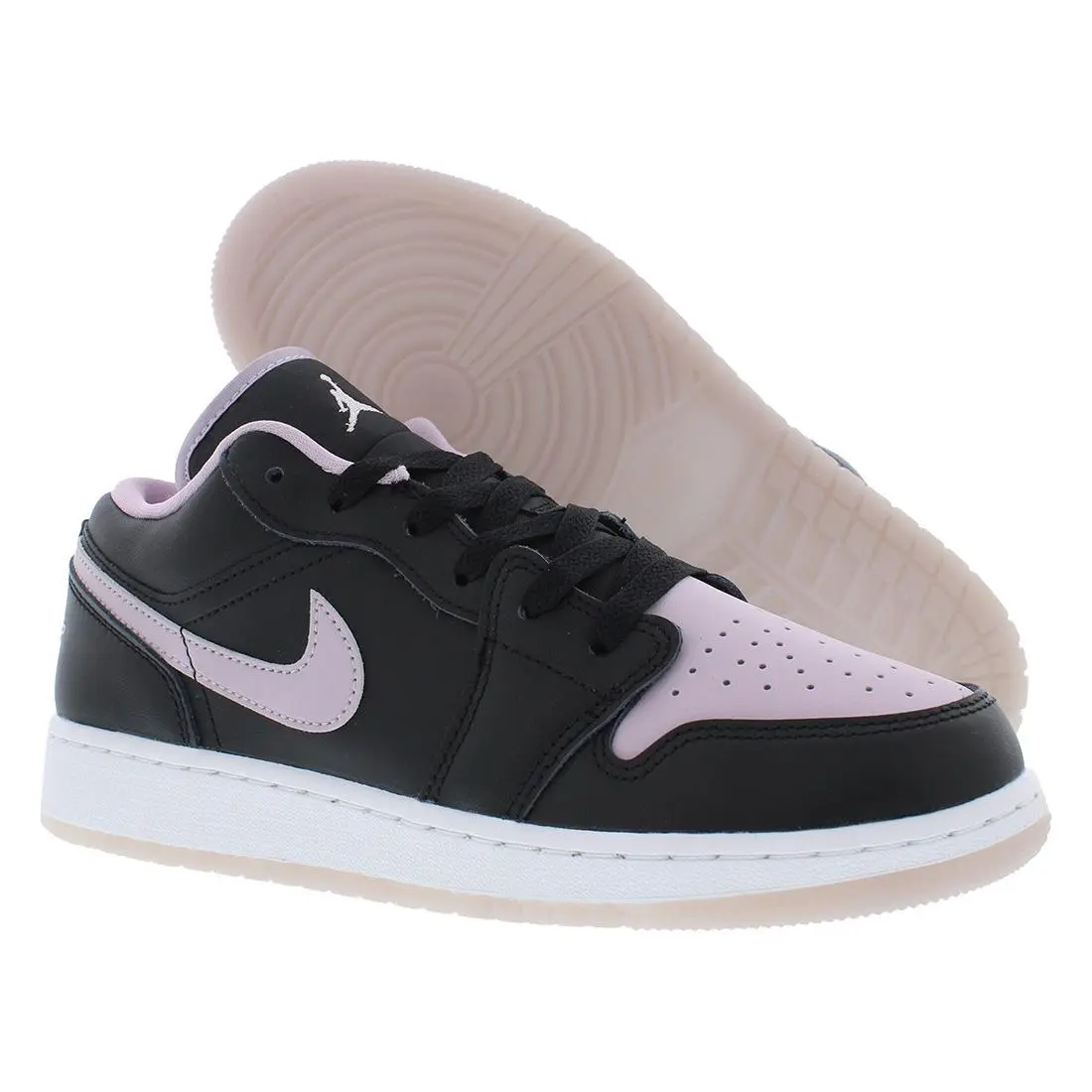 Nike Air Jordan 1 Low SE GS Boys Shoes Size 6 Color: Black/iced Lilac/white