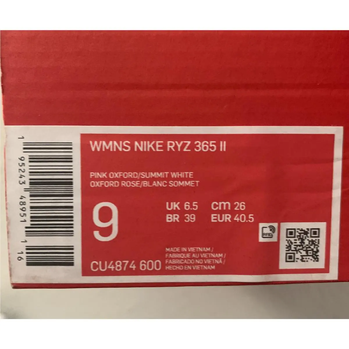 Nike shoes - RYZ 365 - RYZ - CU4874-600 - Pink Oxford/Summit White 8