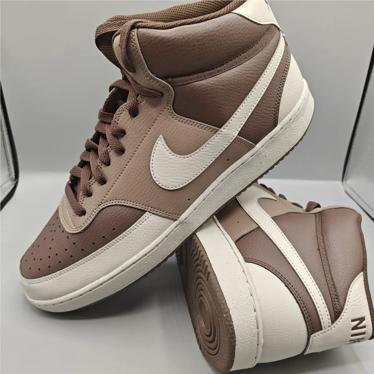 Nike Men`s Court Vision Mid Next Nature Shoes Size 13 Baroque Brown DN3577-200