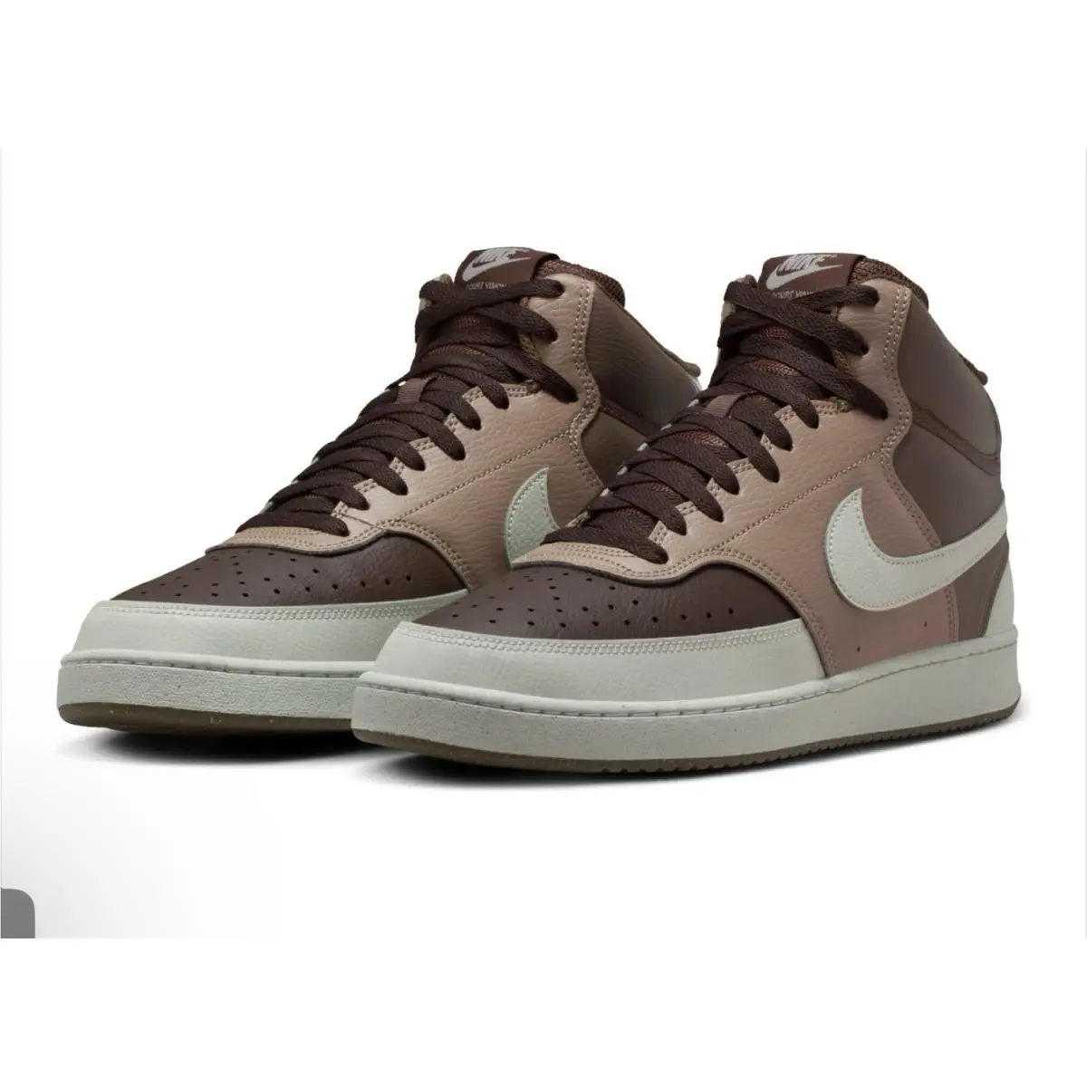 Nike Court Vision Mid Men Size 12 Sneakers Baroque Brown Light Bone DN3577-200 - Brown
