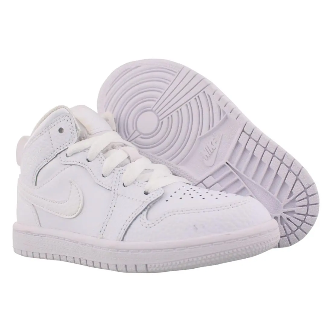 Nike Jordan 1 Mid Boys Shoes Size 12 Color: White/white