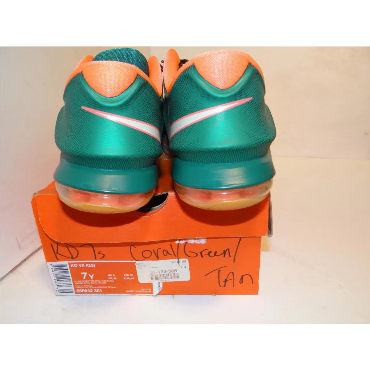 Nike shoes - Nike KD 7 ‘Easy Money’ - 669942-301 - White, Green, Orange 2