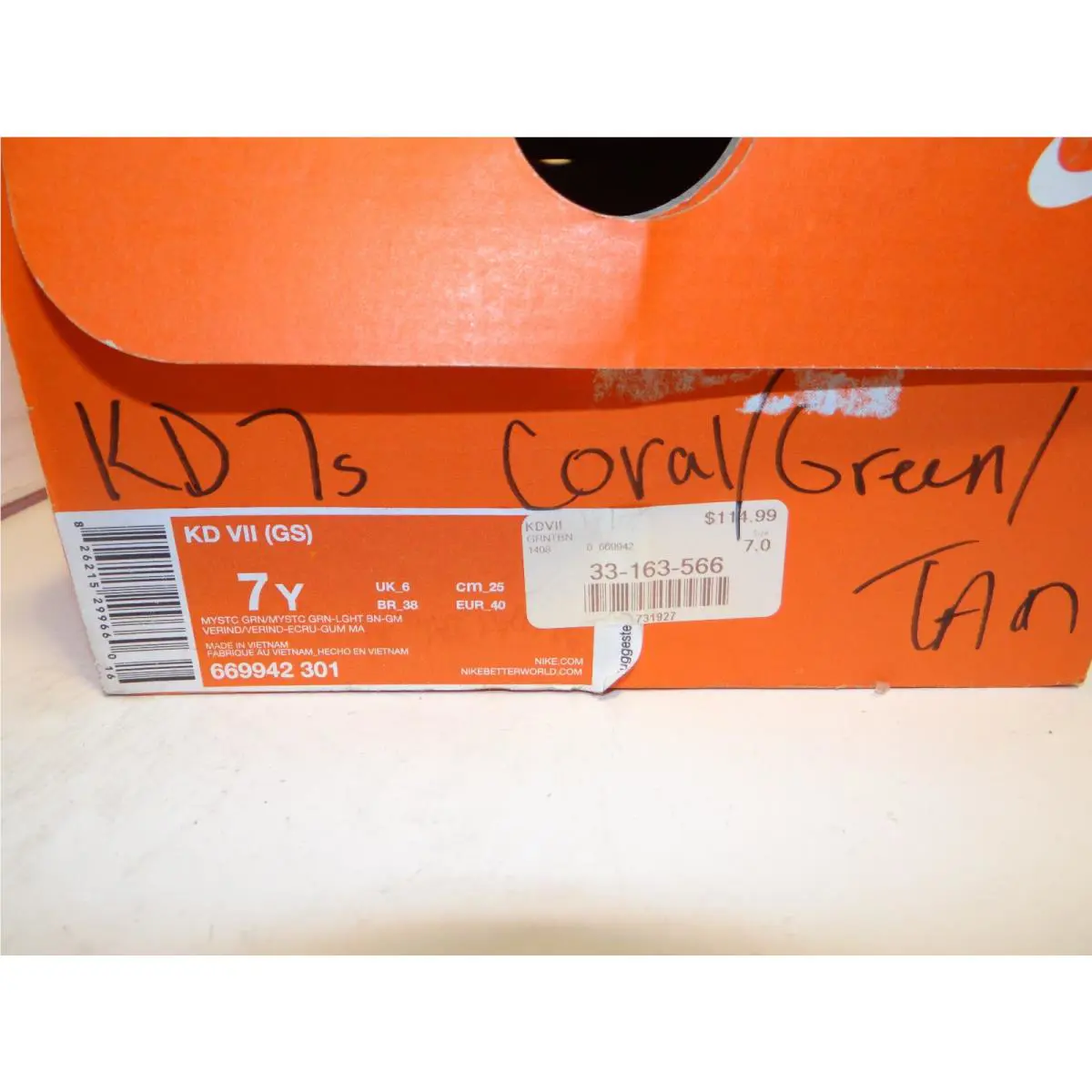 Nike shoes - Nike KD 7 ‘Easy Money’ - 669942-301 - White, Green, Orange 0