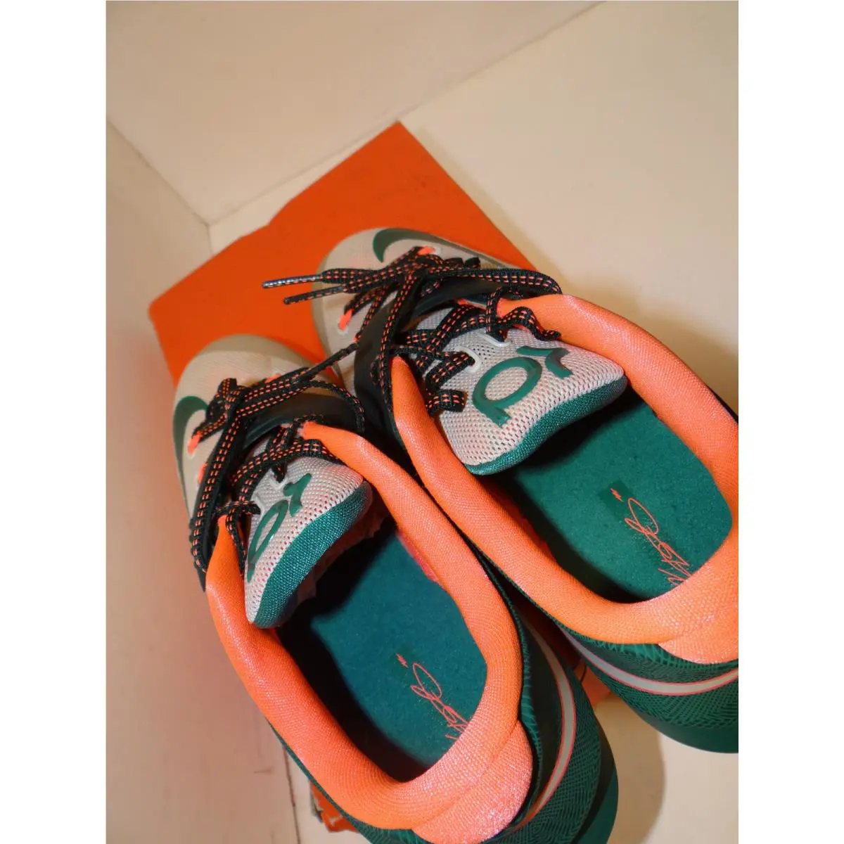 Nike shoes - Nike KD 7 ‘Easy Money’ - 669942-301 - White, Green, Orange 1