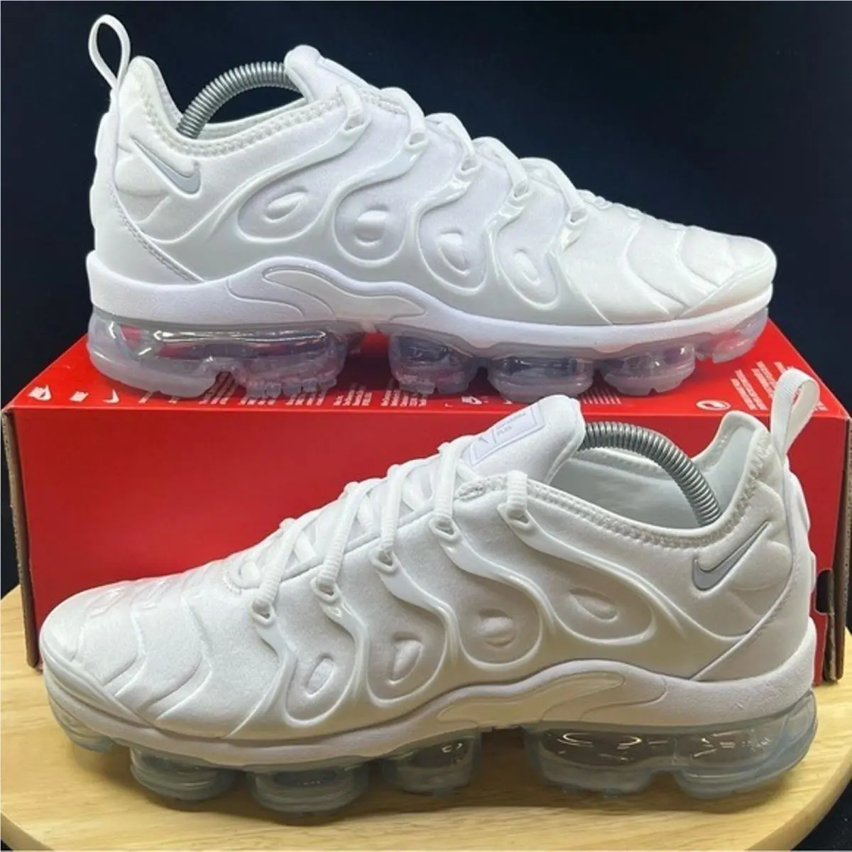 Nike Air Vapormax Plus White Platinum 924453-100 Men`s Size 8 Running Shoes