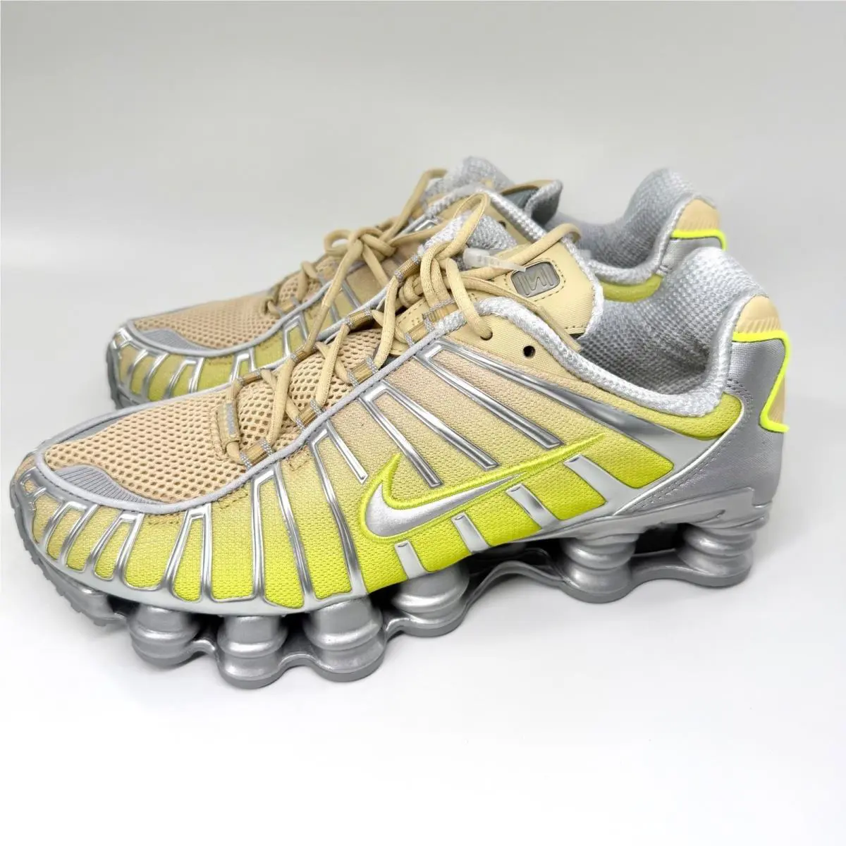 Nike Shox TL Womens 9 Yellow Fade Metallic Silver Volt IH1336-700 No Box