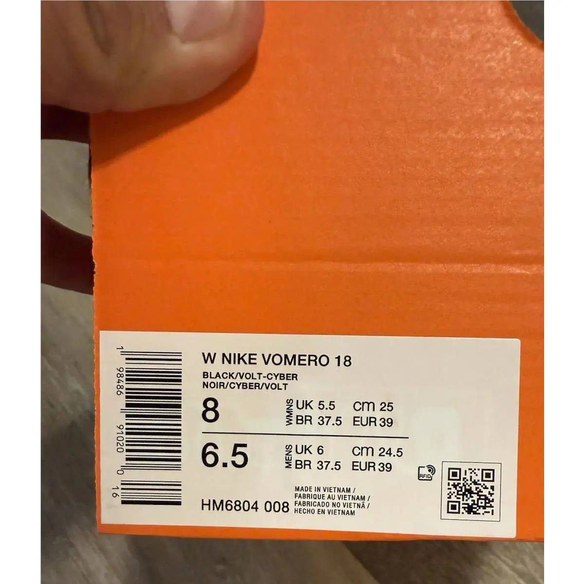 Nike shoes - Nike Vomero 18 - Vomero - HM6804 008 - Black / Cyber / Volt (UPC: 198486910200) 10