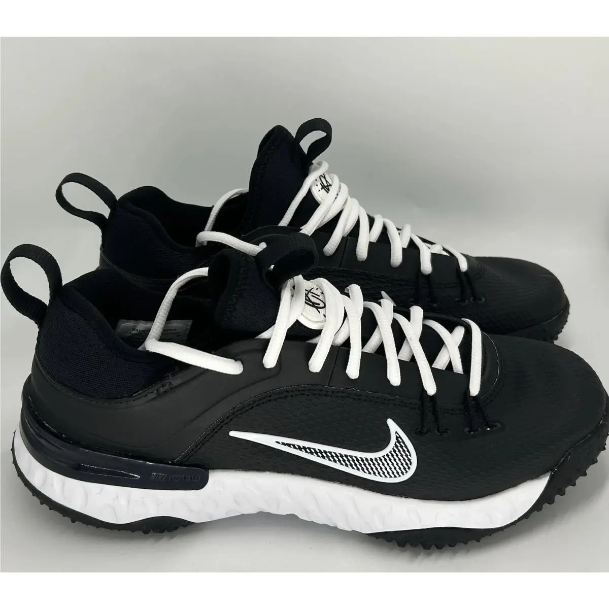 Nike Air Huarache 9 Elite TF Lax Lacrosse Trainers Black Men Sz 9 FN0310-002