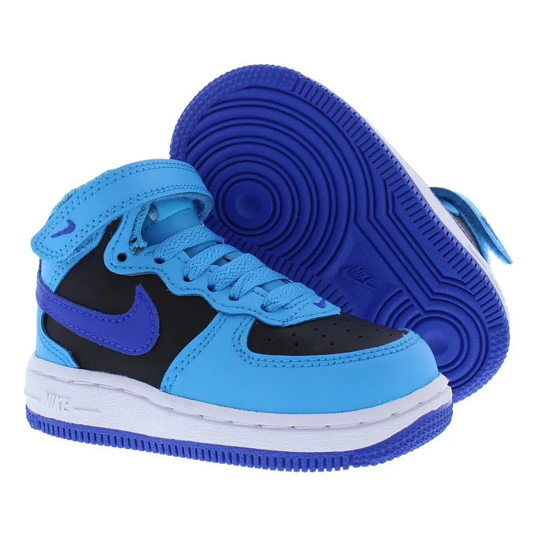 Force 1 Mid Le Infant/toddler Shoes Size 5 Color: Blue Lightning/racer by Nike