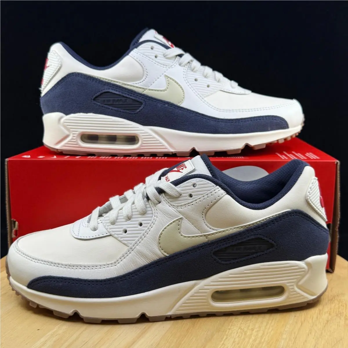 Nike Air Max 90 Prm Leather ‘rare Air’ Pale Ivory IH4379-110 Men’s Size 8