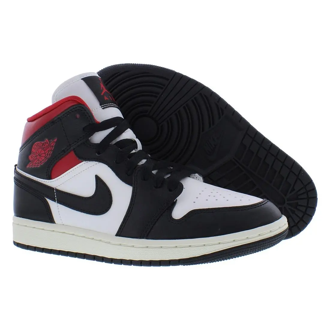 Nike Air Jordan 1 Mid Womens Shoes Size 6.5 Color: Black/gym Red/sail