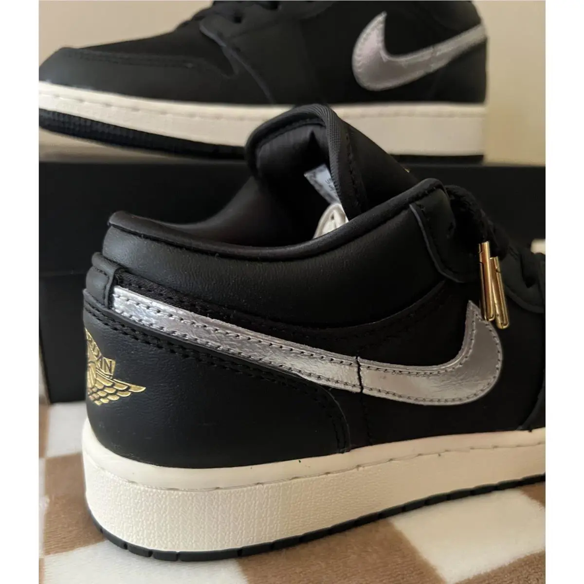 Nike shoes - Air Jordan 1 Low - Air Low - FZ3921 001 - Black/Metallic Silver/Metallic Gold 2