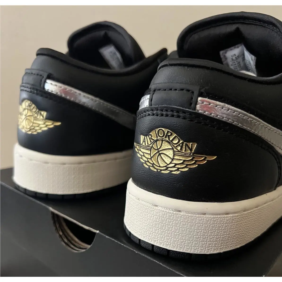Nike shoes - Air Jordan 1 Low - Air Low - FZ3921 001 - Black/Metallic Silver/Metallic Gold 9