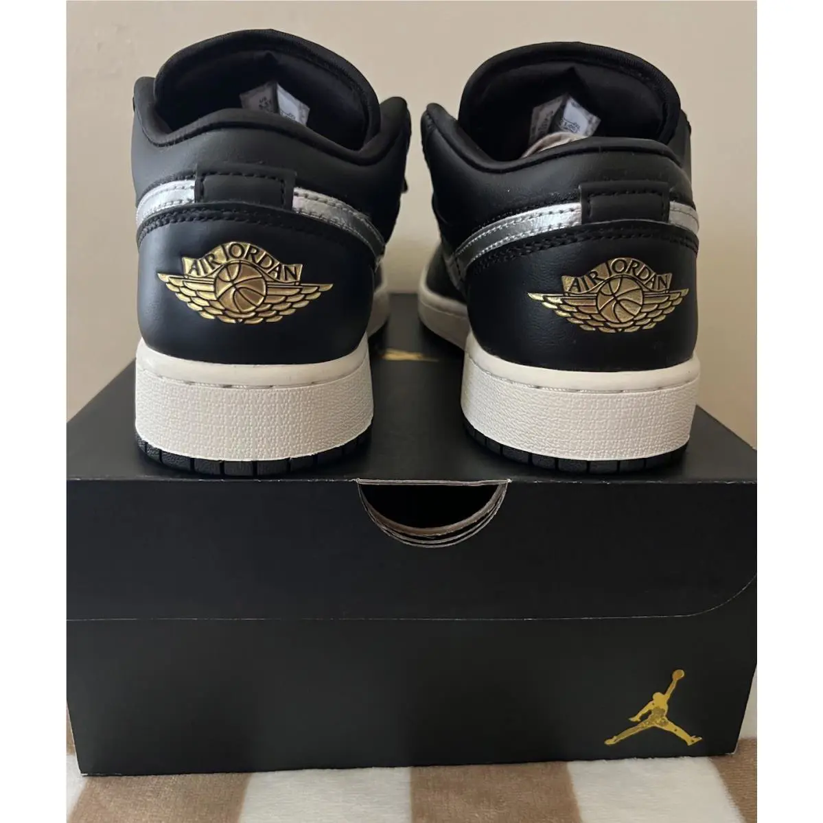 Nike shoes - Air Jordan 1 Low - Air Low - FZ3921 001 - Black/Metallic Silver/Metallic Gold 10