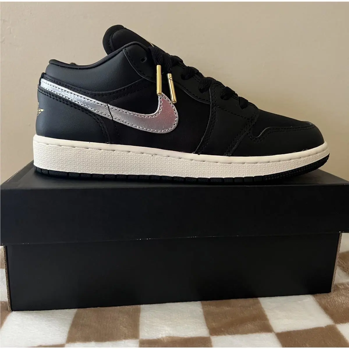 Nike shoes - Air Jordan 1 Low - Air Low - FZ3921 001 - Black/Metallic Silver/Metallic Gold 0